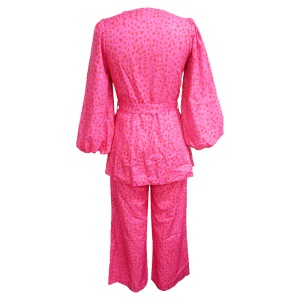 Ensemble deux pièces haut et pantalon décontracté pour femme