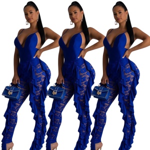Femme combinaison sexy en dentelle tailleur slim