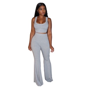 Femme Set de 2 pièces décontractés pantalon évasés