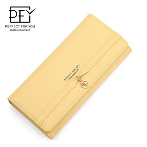 Portefeuille en cuir artificiel PU pour femme