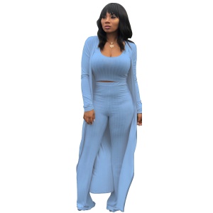 Ensemble décontractée de  3 pièces tricot rayures