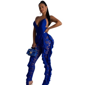 Femme combinaison sexy en dentelle tailleur slim