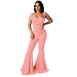 Femme Set de 2 pièces décontractés pantalon évasés