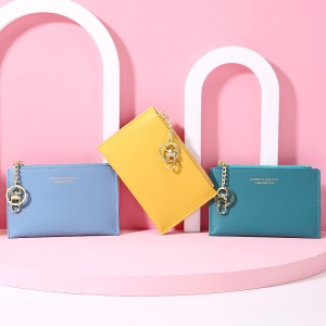 WEICHEN Portefeuille femme mini en cuir artificiel