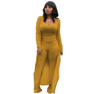 Ensemble décontractée de  3 pièces tricot rayures