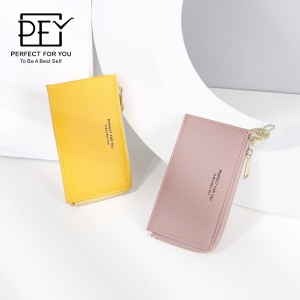 Portefeuille de grande capacité avec porte-clés fermeture éclair Porte-monnaie en cuir