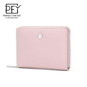 Portefeuille femme court multifonction avec poche femeture éclair