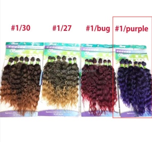 Extension de cheveux 6 pièces en fibre synthétique long cheveux bouclés Deep Wave