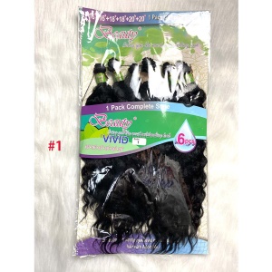 Extension de cheveux 6 pièces en fibre synthétique long cheveux bouclés Deep Wave