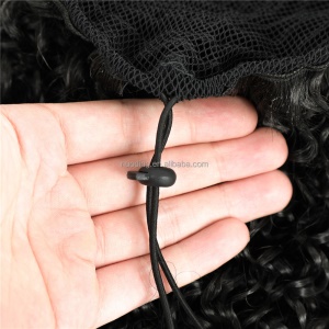 Cap de perruque frisé en fibre synthétique avec sangles réglables 16 pouces
