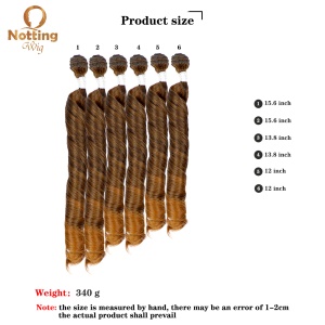 Set de mèches de cheveux  synthétiques  ondulés de 16 pouces