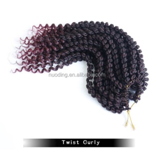 Extension de cheveux Crochet noir-violet 14 pouces fibre de haute température
