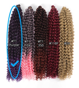 Mèche de 22 pouces crochet cheveux longs bouclés en fibre haute température