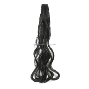 Extension de cheveux en fibre synthétique 24 pouces cheveux noir lot de 8pcs