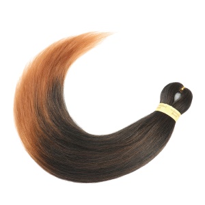 Extension de cheveux en fibre synthétique noir-marron raide doux pour tressage 26 pouces
