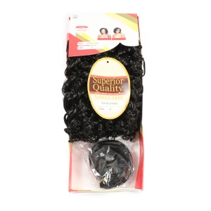 Extension de cheveux synthétique court Deep Wave 10 pouces