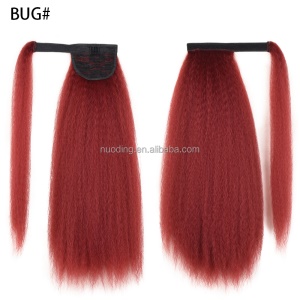 Perruque queue de cheval mèches en fibre sythétique cheveux doux 22 pouces