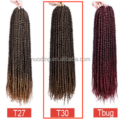 Mèche de 18 pouces aux cheveux torsadé en fibre synthétique basse température