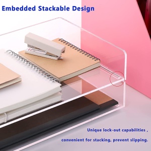 Support de rangement de documents en acrylique transparent 31.5 * 22.2 * 6.8cm