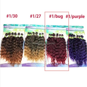Extension de cheveux 6 pièces en fibre synthétique long cheveux bouclés Deep Wave