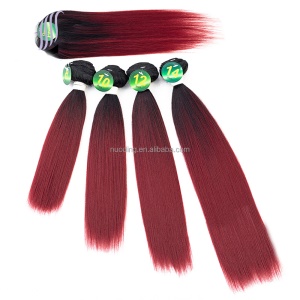 Extension de cheveux en fibre de haute température lot de 5pcs cheveux lisses