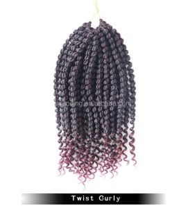 Extension de cheveux Crochet noir-violet 14 pouces fibre de haute température