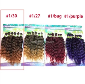 Extension de cheveux 6 pièces en fibre synthétique long cheveux bouclés Deep Wave