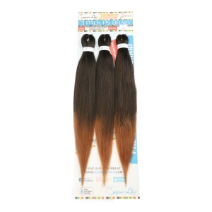Extension de cheveux en fibre synthétique noir-marron raide doux pour tressage 26 pouces