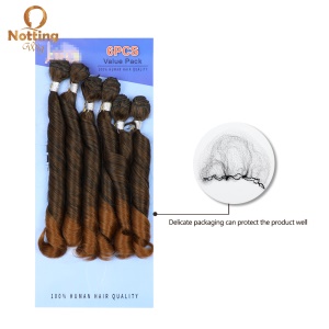 Mèches de cheveux synthétiques ensemble de 6 pièces 16 pouces  avec de grandes boucles