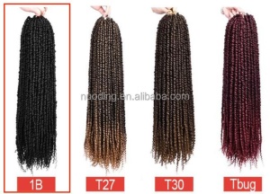 Mèche de 18 pouces aux cheveux torsadé en fibre synthétique basse température