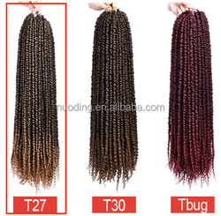 Mèche de 18 pouces aux cheveux torsadé en fibre synthétique basse température