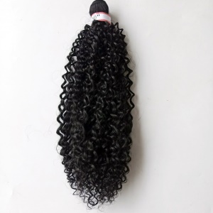 Mèches de 16 pouces aux cheveux bouclées noir en fibre synthétique