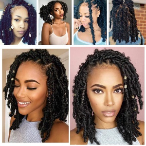 Extension locs papillon pour femme de 10 pouces fibre synthétiques