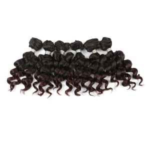 Extension de cheveux en fibre synthétique lot de 6 pièces cheveux courts ondulés 8 pouces