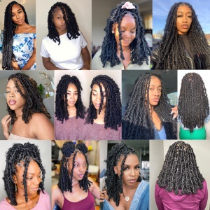 Extension locs papillon pour femme de 10 pouces fibre synthétiques