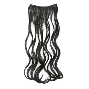 Extension de cheveux en fibre synthétique 24 pouces cheveux noir lot de 8pcs