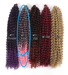 Mèche de 22 pouces crochet cheveux longs bouclés en fibre haute température