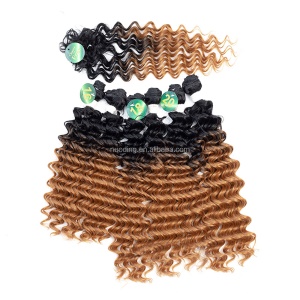 Mèches en fibre synthétiques lot de 6pcs avec trois longueurs cheveux ondulé Deep Wave
