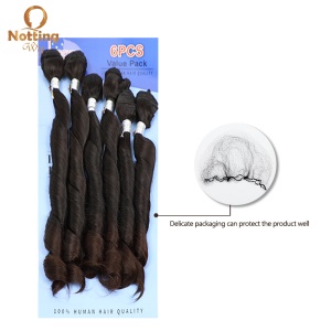 Set de mèches de cheveux  synthétiques  ondulés de 16 pouces