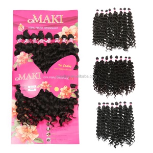 Extension de cheveux en fibre synthétique bouclé 18 pouces lot de 8pcs