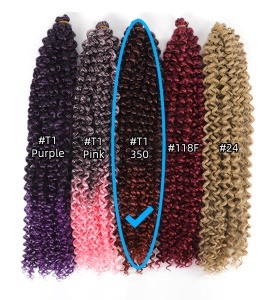 Mèche de 22 pouces crochet cheveux longs bouclés en fibre haute température