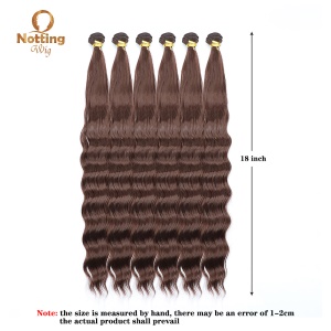 Extension de cheveux marron foncé Cheveux longs bouclés 24 pouces Superwave Fibres de haute température
