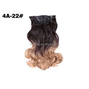 Extensions de cheveux en fibre synthétique 12 clips 18 pouces