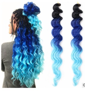 Extension de cheveux ondulés 22 pouces fibre haute température