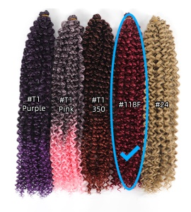 Mèche de 22 pouces crochet cheveux longs bouclés en fibre haute température