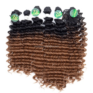 Mèches en fibre synthétiques lot de 6pcs avec trois longueurs cheveux ondulé Deep Wave