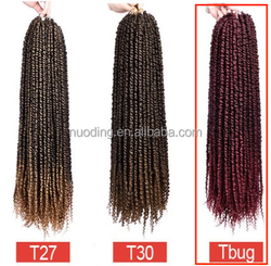 Mèche de 18 pouces aux cheveux torsadé en fibre synthétique basse température