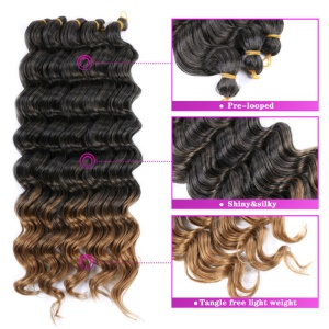 Extension de cheveux ondulés 22 pouces fibre haute température