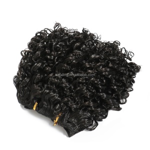 Extension de cheveux synthétique court Deep Wave 10 pouces