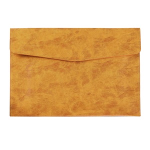 Pochette à documents de grande capacité en cuir artificiel PU avec bouton-pression